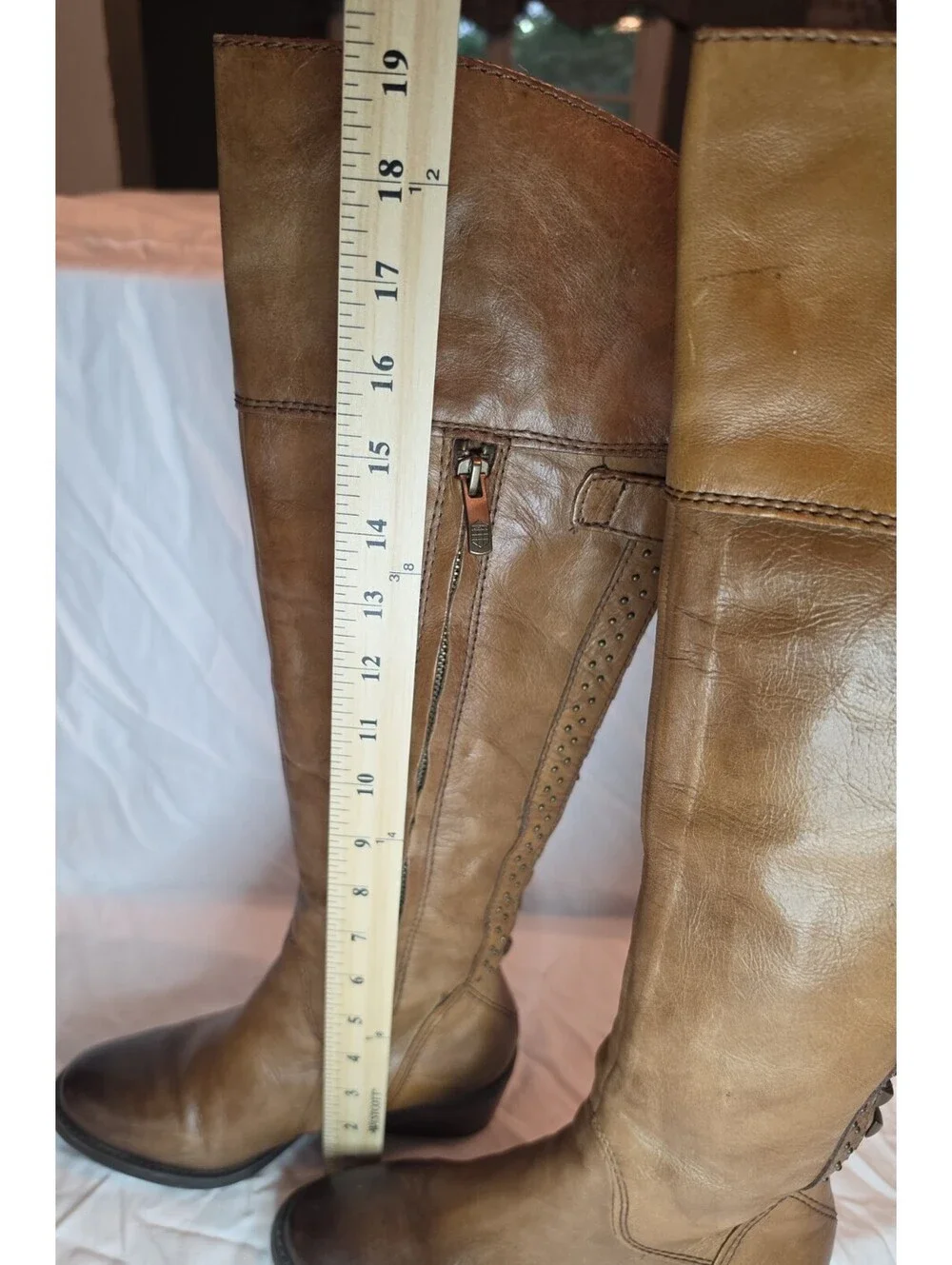 Vince Camuto Bollo Brown Leather Studded Tall Riding Boots Women’s Size 6B
